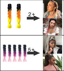 Extensión de cabello trenzado resistente al calor, fibra sintética de ganchillo de 82 pulgadas, 165g, Color puro africano - Product Image 6