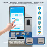 Kiosque de paiement médical personnalisé de 32 pouces, terminal tactile sur pied pour hôpital, imprimante thermique A4, scanner de passeport