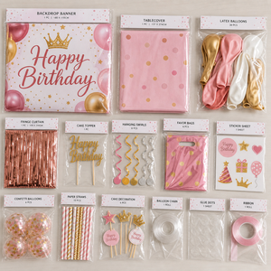 Kit de décoration personnalisé en plastique pour événements et fêtes : bannière de fond, ballons pour anniversaire, enterrement de vie de jeune fille, douche nuptiale - Origine Chine - Product Image 2
