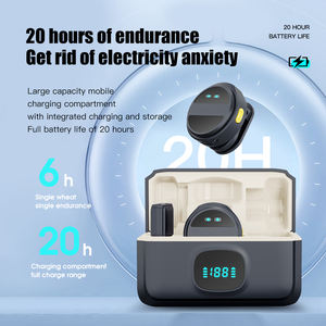 Juego de micrófono dinámico Lavalier Dual 3 en 1 Tipo C Cancelación de ruido para <span class=keywords><strong>iPhone</strong></span> Transmisión en vivo portátil - Product Image 2