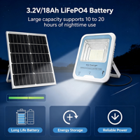 Projecteur solaire LED IP66 étanche, lampe solaire extérieure avec télécommande pour jardin, rue, cour