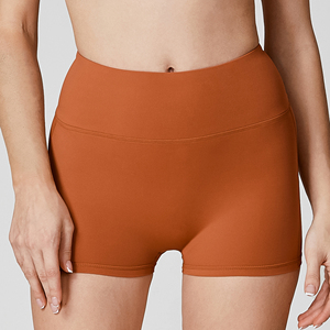 Pantaloncini da allenamento a vita alta Beauty Butt Lines Backside tinta unita senza linee imbarazzanti fascia di controllo della pancia anteriore Yoga Bikers - Product Image 4