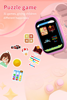 Reloj Inteligente para Niños con Pantalla Táctil, Tarjeta SIM 4G, Despertador, Pantalla IPS Cuadrada, Color Rosa