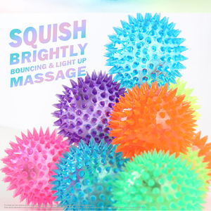 Fabrika üretimi, toksik olmayan, ışıklı LED'li, dikenli, zıplayan top, dikenli kauçuk stres topu, plastik TPR malzemeden yapılmış, promosyon tipi, 6 cm, yaşlar için uygun. - Product Image 2