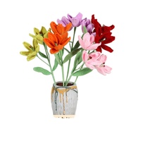Handgefertigter Häkel-Lilienblütenstiel Einzelner Blütenzweig für Vasenarrangements Hochzeitsstrauß Valentinstagsgeschenk Heimtischdekoration