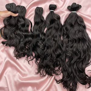 Cheveux Humains Vietnamiens 100% Naturels Ondulés, Tissage Machine Pure Essence, Prêts à Expédier, Texture Volumineuse, Cuticules Saines, Doux - Product Image 1