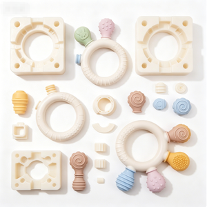 Fabricante de juguetes de dentición de bebé de silicona de grado alimenticio Personalización de dibujo 3D OEM - Product Image 1