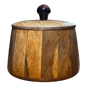 Classic Wooden <b>Storage</b> <b>Jar</b> <b>for</b> <b>Kitchen</b> Counter Organization Dry Food <b>Storage</b> Container Lid 250mL Capacity Eco-Friendly - Product Image 6