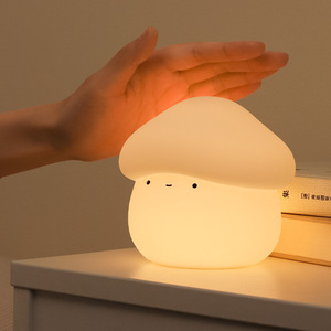 Mushroom-Shaped Night Light Warm White LED Soft Glow <b>Lamp</b> <b>USB</b> Rechargeable For Babies And Kids Bedroom Bedside Use - Product Image 3