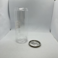 Canettes en plastique pour boissons gazeuses de 16 oz avec couvercle SOT / Canettes en plastique pour boissons de 500 ml