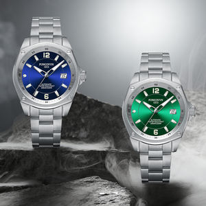 Logotipo personalizado Japón Movt Lujo Cristal de zafiro Acero inoxidable Reloj mecánico Deporte 100M Relojes de pulsera a prueba de agua - Product Image 1