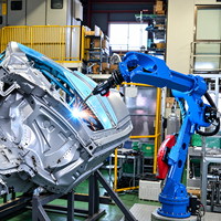Station de soudage robotisée CNGBS avec bras robotique industriel YASKAWA AR1440, charge utile de 12 kg, portée de 1440 mm et positionneur