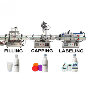 Máquina Llenadora de 4 Cabezas Totalmente Automática HZPK para Botellas de Agua, Tapado, Etiquetado, Aceite, Leche, Loción, Bebidas Energéticas - Product Image 1