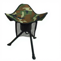 Chaise pliante pivotante en aluminium pour l'extérieur, en tissu Oxford camouflage épaissi - Portable, rotative, à trois pieds, pour le camping, la pêche et les activités de plein air