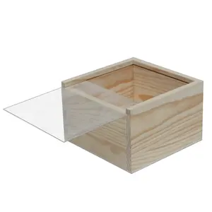wooden display box with sliding acrylic lid