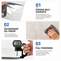 Autocollant mural géométrique 3D en gros, papier peint auto-adhésif en vinyle noir imperméable, à peler et coller pour la décoration de cuisine et de chambre