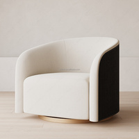 Fauteuil d'appoint moderne de luxe FERLY, fauteuil pivotant en peluche pour la décoration de la chambre à coucher et du salon