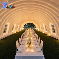 Tente de réception gonflable géante personnalisée, chapiteau transparent pour réceptions et banquets en plein air