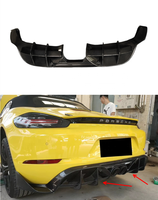 Diffuseur arrière en fibre de carbone véritable style PD pour Porsche 718 Boxster, lèvre de pare-chocs arrière