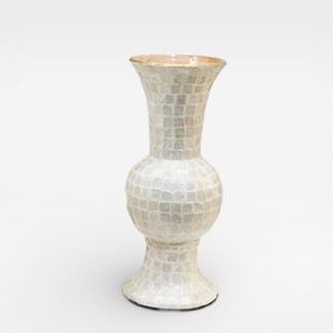 Elegante Jarrón de Mesa Contemporáneo de Bambú Natural y Madreperla, Ecológico, Hecho a Mano, Decoración de Lujo para el Hogar - Product Image 3