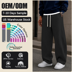 Pantalon de survêtement ample pour homme, coupe large, style streetwear, avec taille élastique, personnalisé, poids lourd, OEM - Product Image 1