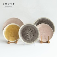 Jmpjoyye — plaque de céramique à motifs de fleurs, assiettes coréennes en céramique rose