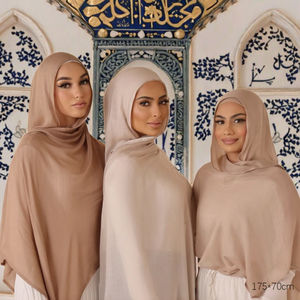 Alta calidad Premium Modal Hijab 70*175CM Color sólido pañuelo chal logotipo personalizado venta al por mayor mujeres islámico tradicional musulmán - Product Image 2