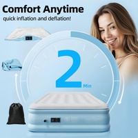 Matelas pneumatique gonflable moderne double taille avec pompe intégrée, portable et imperméable pour le camping et l'ameublement domestique