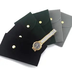 Personalizado de viaje de lujo al por mayor de terciopelo de cuero de vaca cajas de reloj, almacenamiento de joyas logotipo personalizado Rlx reloj bolsa bolsas