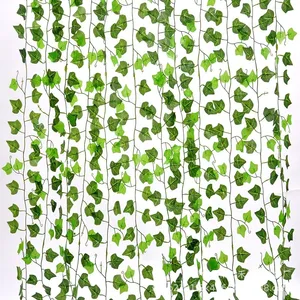 12pcs Artificial Ivy Vines Leaves Wholesale Wedding Home Decoration Cheap Artificial Ivy hanging Garland