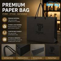 Tas Kertas Seni Hitam Berkualitas Tinggi OEM/ODM yang Dapat Disesuaikan untuk Perhiasan, Kosmetik, Kemasan Pakaian yang Dipersonalisasi, Tas Hadiah Kertas