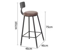 Table et chaise de bar-café simple en bois massif, table de bar-café, table de bar et ensemble de chaises, table haute et chaise de bar avec pieds en fer