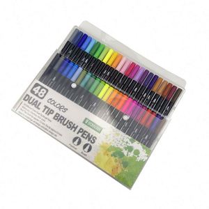 Juego de Rotuladores de Doble Punta para Dibujo, Caligrafía y Acuarela, con Estuche de PVC - Product Image 1