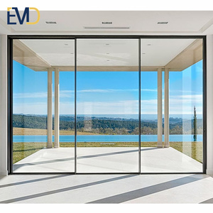 Grande porte patio coulissante avec <span class=keywords><strong>cadre</strong></span> en aluminium et porte intérieure silencieuse en alliage d'aluminium Service OEM disponible - Product Image 6