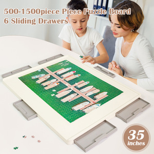 Table de rangement rotative pour puzzles en plastique à 6 tiroirs, 1500 pièces, accessoires pour puzzles, jouet éducatif - Product Image 4