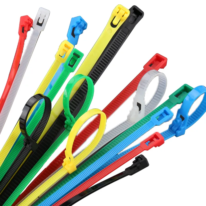 OEM wholesale colorful plastic cable tie 8x250mm(7.6) PA66 ROHS 94-V2 zip wire nylon releasable cable ties