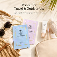 Sachet cosmétique imprimé sur mesure pour liquides, soins de la peau, écran solaire, lotion, crème visage, shampoing, nettoyant, mini-pochette échantillon en aluminium