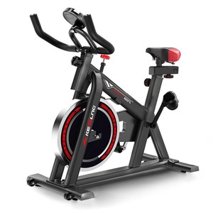 Vélo de spinning professionnel en acier robuste à entraînement par courroie silencieux, réglable, avec écran LCD à double protection pour studio de fitness - Product Image 1