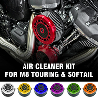 Kit de filtre à air CustomWorld Flow avec garniture en fibre de carbone colorée de haute qualité pour HD M8 Touring 2017-2023/Softail 18-24, rétrofit/amélioration