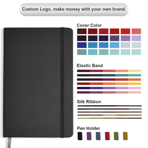 Venta al por mayor de cuero PU personalizado Retro Eming grueso de tapa dura A5 diario cuaderno - Product Image 5