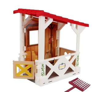 Kuda stabil bermain Set untuk anak-anak realistis pertanian hewan mainan dengan pagar gudang sadel berpura-pura bermain perawatan kuda Set untuk anak laki-laki dan perempuan - Product Image 4