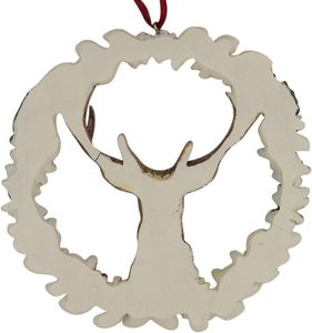Anpassen Gussharz Nizza Kranz Buck Deer Hängende Weihnachts baum Ornament Handgemalte Wildtier Handwerk DIY dekorative Kugel - Product Image 3
