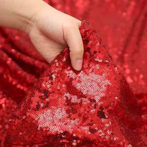 Sang Trọng Giáng Sinh Năm Mới Của Đám Cưới Sinh Nhật Đảng Tiệc Tổ Chức Sự Kiện Trang Trí Nội Thất Khăn Trải Bàn Lớn Màu Đỏ Vòng 132 Inch Sequin Bảng Vải - Product Image 2