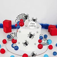 37 décorations de gâteau sur le thème de Spider-Man avec des formes rondes Spider Star pour les anniversaires et les fêtes
