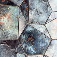 Mosaïque hexagonale 3D en métal bleu au design moderne pour décoration murale extérieure, villa, hôtel, cuisine, salle de bain, crédence, épaisseur 8 mm