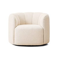 Sofa Ruang Tamu Bergaya, Kursi Sofa Barrelback Tunggal, Bantal Empuk Nyaman, Bahan Ramah Lingkungan, Perabot Ruang Tamu