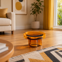 Table basse ronde de luxe moderne Youtai, design pétale en verre, mobilier décoratif pour salon, vente chaude