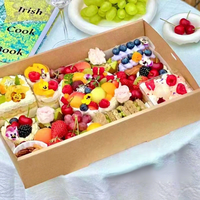 Boîte à lunch jetable, boîte à fruits, boîte de pique-nique tendance pour l'extérieur, boîte de pique-nique en papier kraft, boîte d'emballage pour barbecue