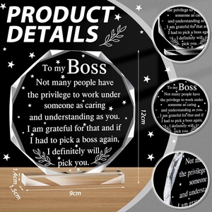Wholesale Custom Acrylic Display Plaque & Paperweight Clear for Polished Surface for Appreciation Gifts - Product Image 3