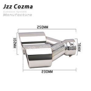 Embout d'échappement de voiture modifié, type Y, entrée 3 pouces, double sortie 4 pouces, longueur totale 9,45 pouces, acier inoxydable argenté, embouts d'échappement doubles - Product Image 3